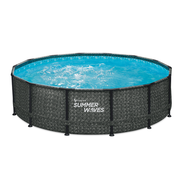 Bild 1 von Summer Waves Pool Frame Dark Herringbone Print Elite 4,27 m x 1,07 m