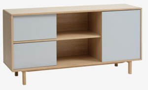 Sideboard EGEBJERG 1 Tür 2 Schubladen grau/eiche