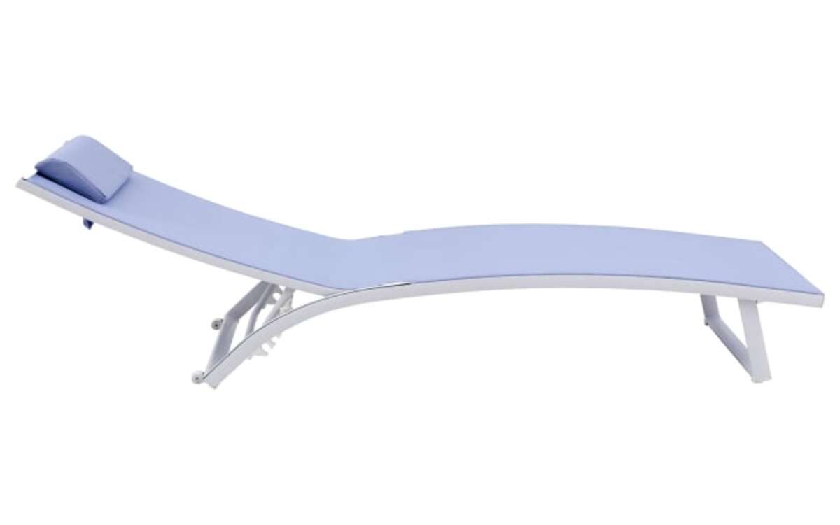 Bild 4 von Gartenliege Diana, Bezug in blau, Gestell aus Aluminium in weiß, inkl. Kissen