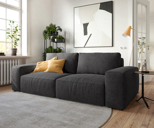 Big-Sofa Lanzo L 260x110 cm Mikrofaser Schwarz