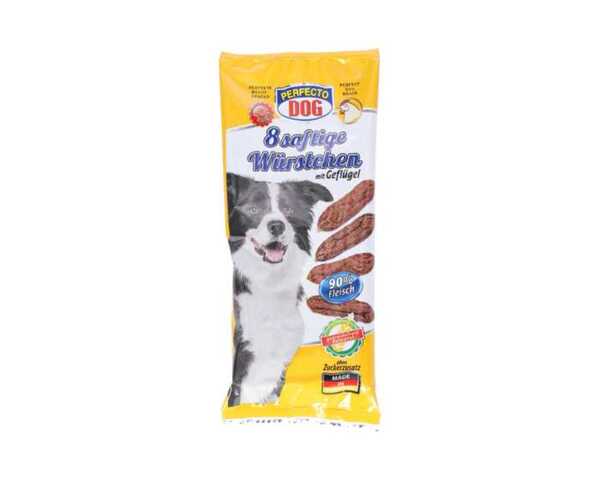 Bild 1 von Perfecto Dog Hundesnack 8 saftige Würstchen Geflügel 60 g