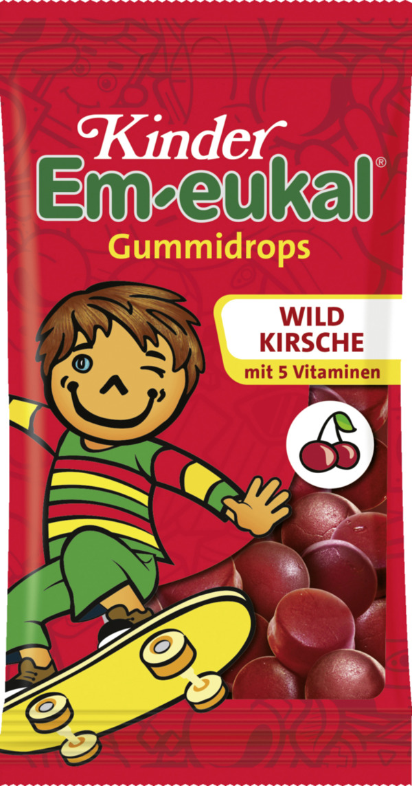 Bild 1 von Em-eukal Wildkirsche-Gummidrops mit 5 Vitaminen, 75 g