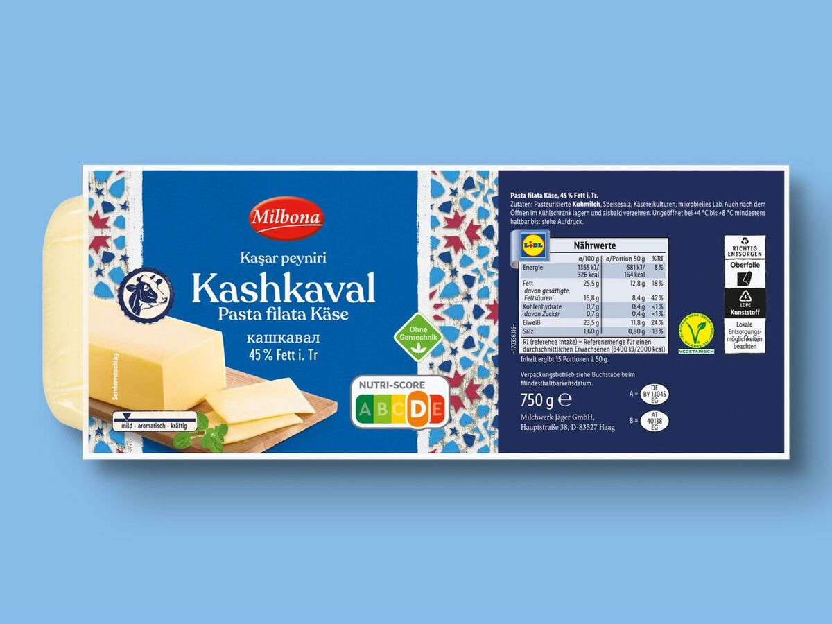 Bild 1 von Milbona Kashkaval Käse