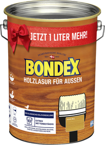 Bondex Holzlasur für Aussen 4+1 l eiche hell Jetzt 1 L mehr !