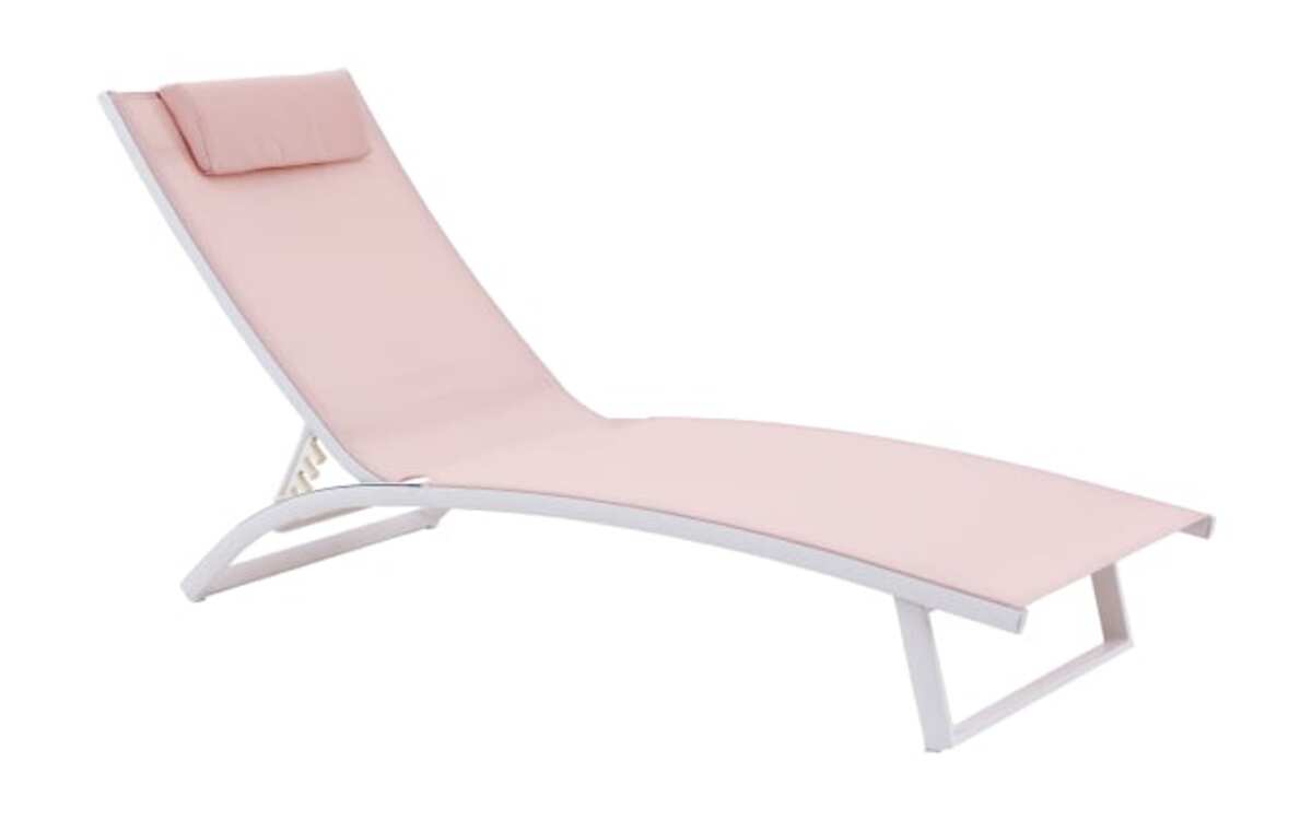 Bild 1 von Gartenliege Diana, Bezug in pink, Gestell aus Aluminium in weiß, inkl. Kissen