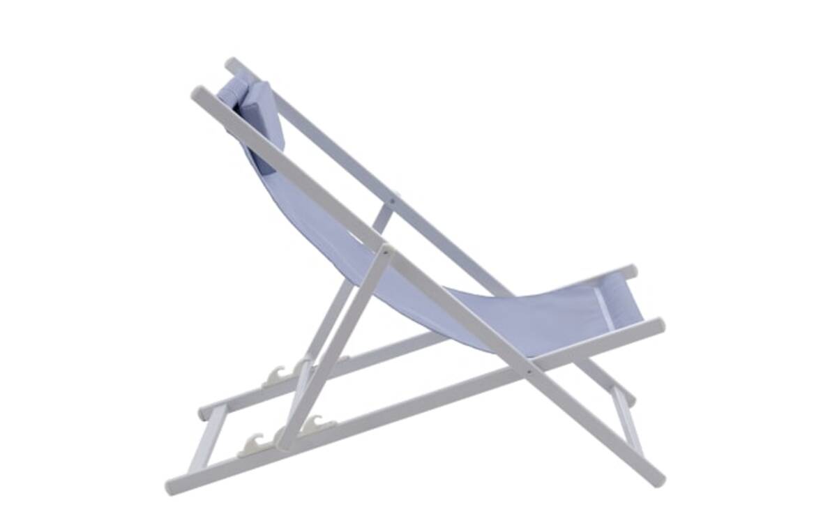 Bild 2 von Strandstuhl Juno, Bezug in blau, Gestell aus Aluminium in weiß, inkl. Kissen