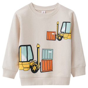 Jungen Sweatshirt mit Baustell-Motiven BEIGE