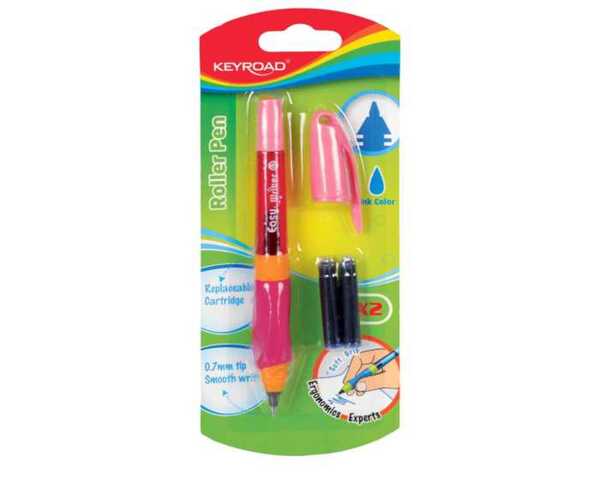 Bild 1 von Keyroad Schreiblern-Tintenroller mit ergonomischem Soft-Grip-Griff inkl. 2 Patronen 2fach