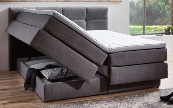 Bild 4 von Boxspringbett BX2110 Portage, grau, 180 x 200 cm, Härtegrad 2 und 3