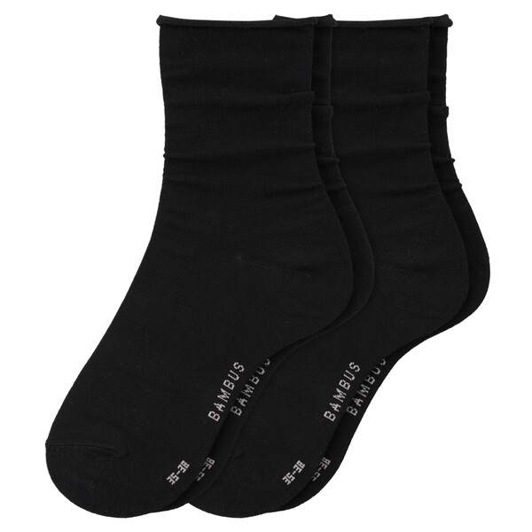 Bild 1 von 2 Paar Damen Socken mit Viskose aus Bambus SCHWARZ