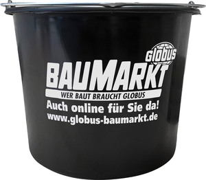 Baueimer 12 l Kunststoff schwarz Knopfbügel L-Skala