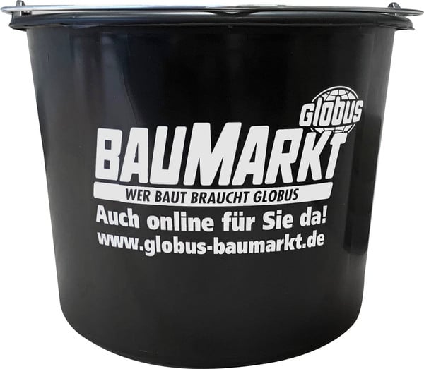 Bild 1 von Baueimer 12 l Kunststoff schwarz Knopfbügel L-Skala