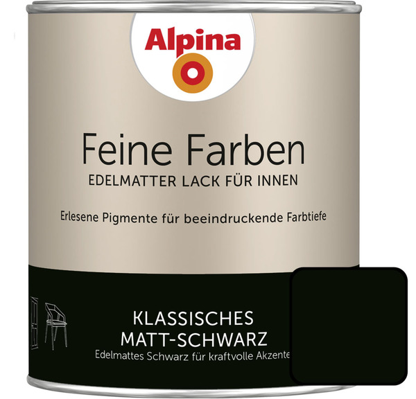 Bild 1 von Alpina Feine Farben Lack Klassisches Matt-Schwarz 750ml