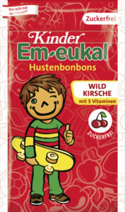 Em-eukal Wildkirsche-Hustenbonbons mit Süßungsmitteln und 5 Vitaminen, 75 g