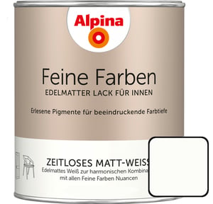 Alpina Feine Farben Lack Zeitloses Matt-Weiß 750ml edelmatt