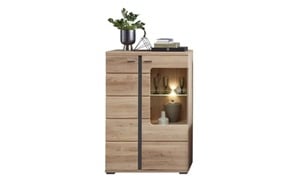 Innostyle - Vitrine Sonos II links, Altesche/Artisan Oak Nachbildung, inkl. LED-Beleuchtung