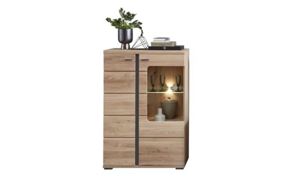 Bild 1 von Innostyle - Vitrine Sonos II links, Altesche/Artisan Oak Nachbildung, inkl. LED-Beleuchtung