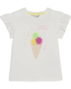 T-Shirt mit Tüllblumen, Ergee, Schulterknöpfe, weiß