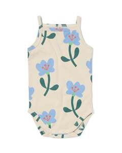 Baby-Body, mit Elasthan, Blumen beige