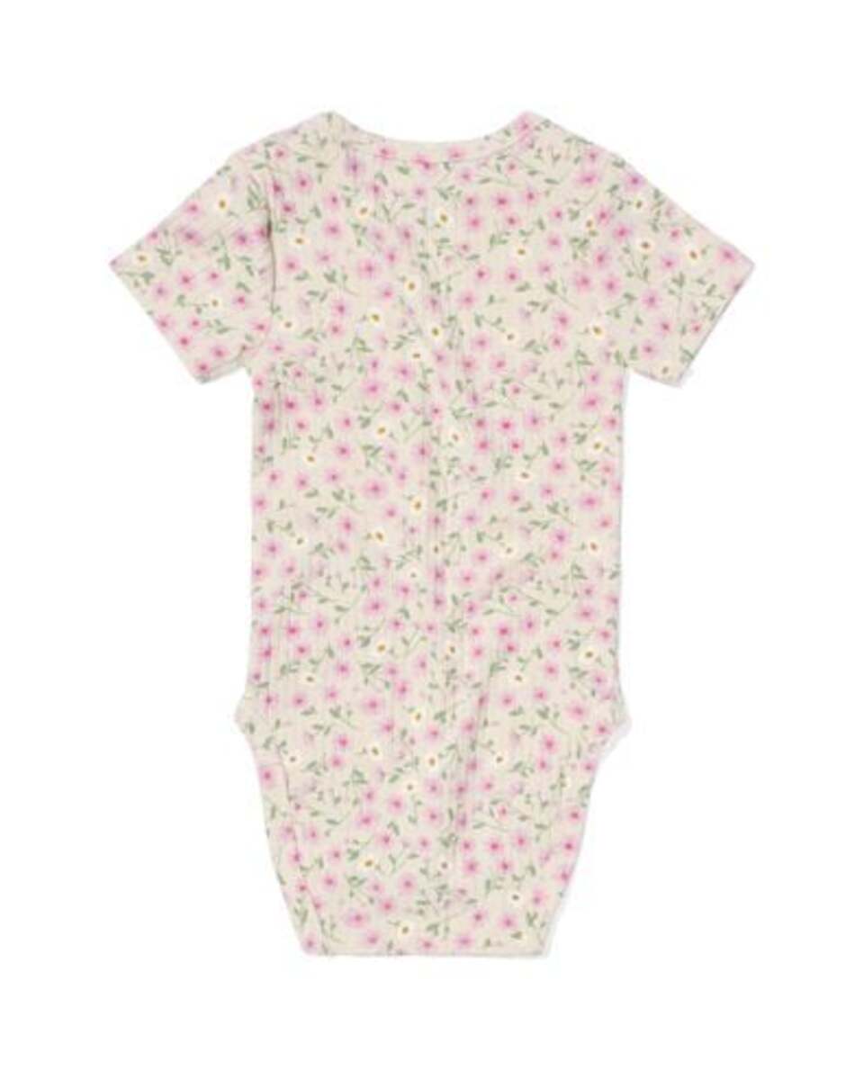 Bild 4 von größenflexibler Baby-Body, gerippt, Bambus mit Elasthan, Blumen bunt