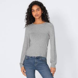 Damen-Pullover mit Ballon-Ärmeln, Light-gray