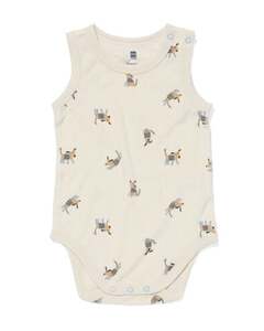 ärmelloser Baby-Body, Frottee, Hunde beige