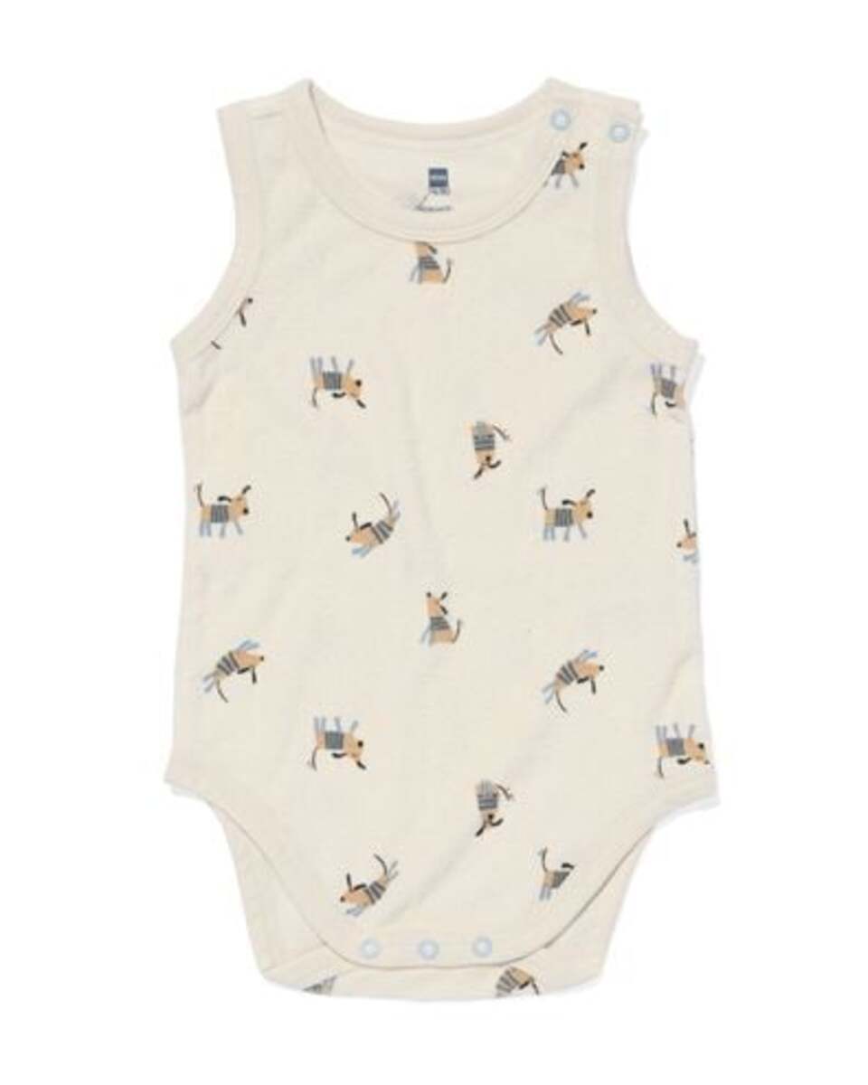 Bild 1 von ärmelloser Baby-Body, Frottee, Hunde beige
