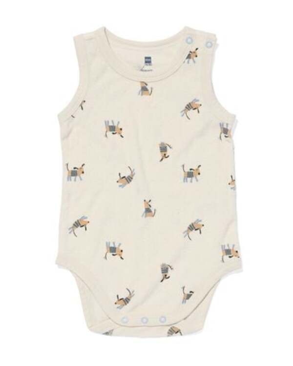 Bild 1 von ärmelloser Baby-Body, Frottee, Hunde beige