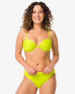 Damen-Bikinislip, hohe Taille limettengrün