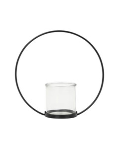 Teelichthalter Kreis, Ø ca. 22 cm, schwarz