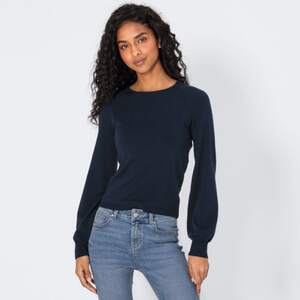 Damen-Pullover mit Ballon-Ärmeln, Dark-blue