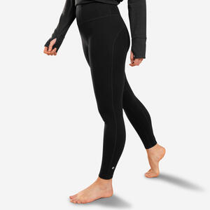 Leggings Yoga Damen Baumwolle - schwarz Schwarz