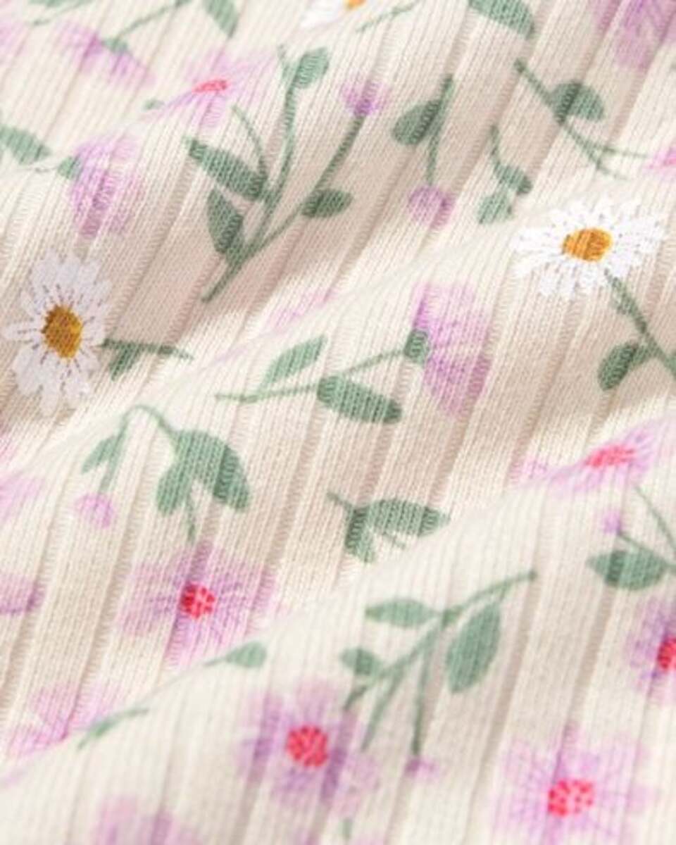 Bild 3 von größenflexibler Baby-Body, gerippt, Bambus mit Elasthan, Blumen bunt