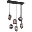 Bild 1 von Globo Pendelleuchte Blacky 15345-6 Schwarz Rauch Metall Rauchglas B/h/l: Ca. 34x120x80 Cm E14 6 Brennstellen