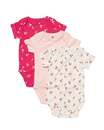 Bild 1 von 3er-Pack Baby-Bodys, Biobaumwolle, mit Elasthan rosa