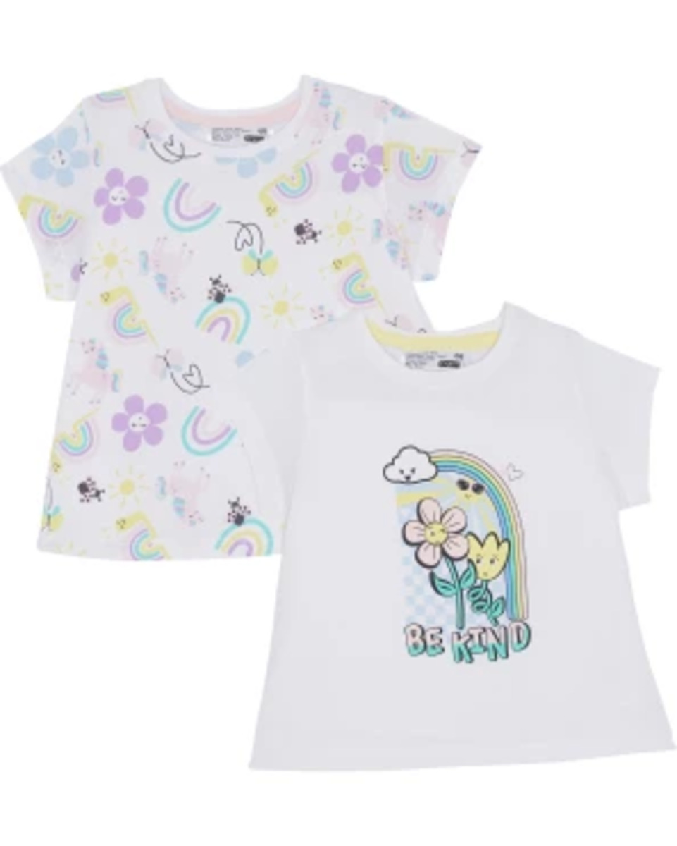 Bild 1 von T-Shirts mit fröhlichen Motiven, 2er-Pack, Ergee, weiß