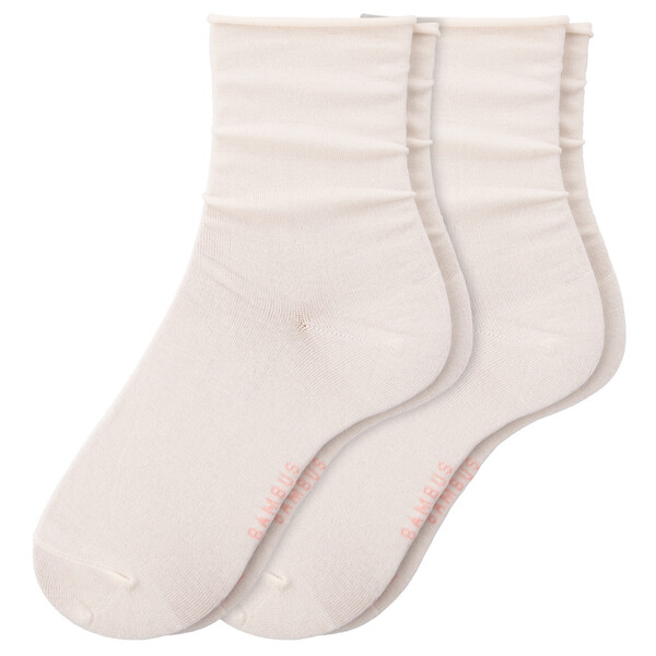 Bild 1 von 2 Paar Damen Socken mit Viskose aus Bambus CREMEWEISS