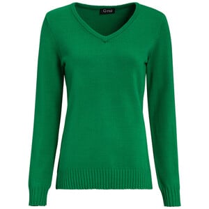 Damen Feinstrickpullover mit V-Ausschnitt GRÜN