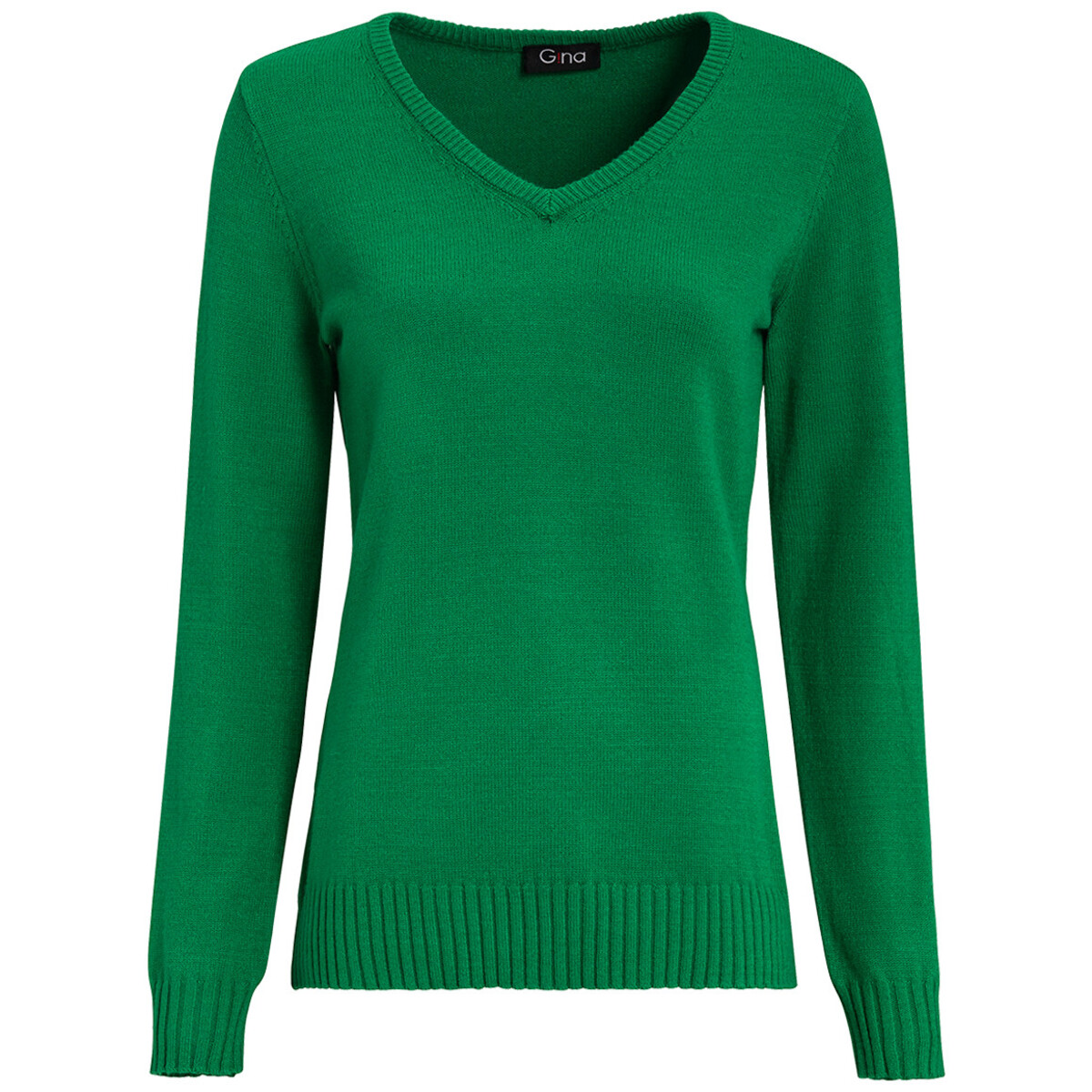 Bild 1 von Damen Feinstrickpullover mit V-Ausschnitt GRÜN