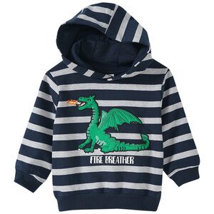 Jungen Hoodie mit Drachen-Applikation DUNKELBLAU / GRAU