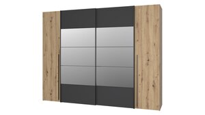 Kleiderschrank 270 cm Artisan Eiche - schwarz - RAYONG