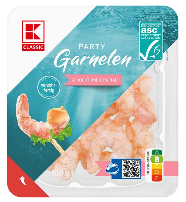 Bild 1 von K-CLASSIC Party-Garnelen oder -Crevetten, 100-g-Packg.