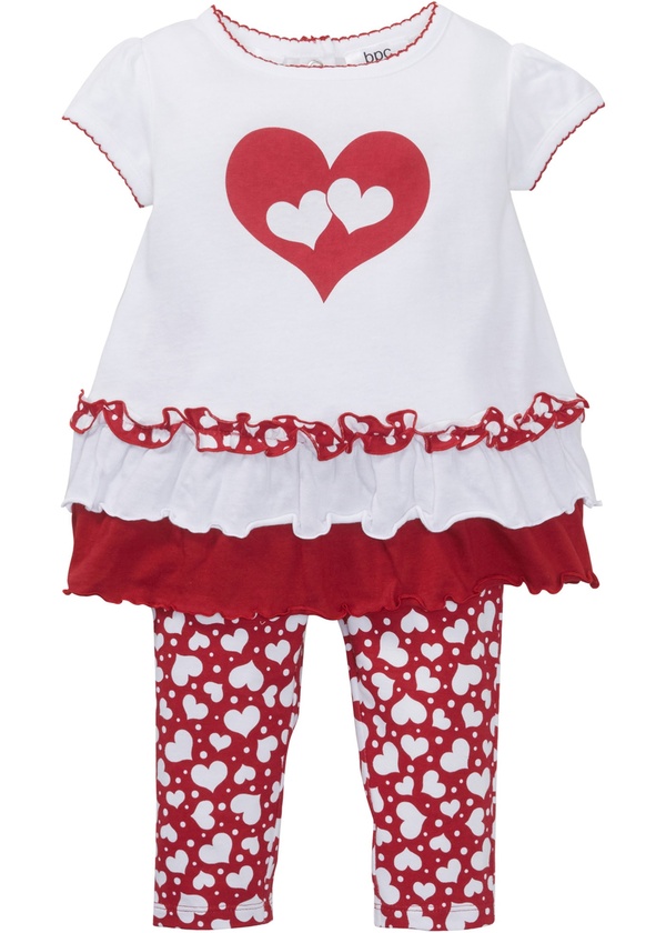 Bild 1 von Baby T-Shirt + Leggings (2-tlg.) Bio-Baumwolle, 56/62, Weiß