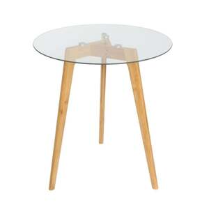 Tisch Charlotta Ø 45 cm Holz braun/Glas