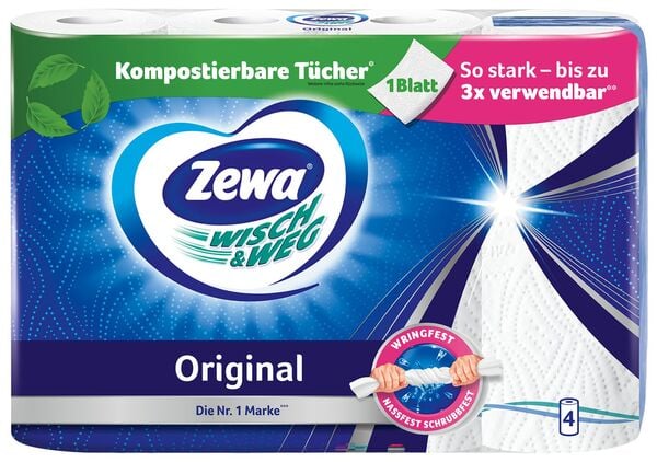 Bild 1 von ZEWA Wisch & Weg, Packg. = 4 x 45 Blatt