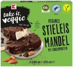 K-TAKE IT VEGGIE Veganes Stieleis, 3 St. = 270-ml-Packg.