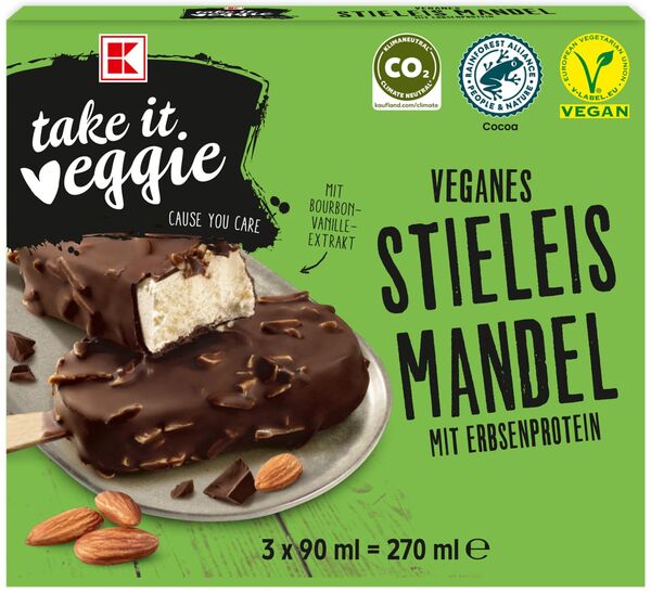 Bild 1 von K-TAKE IT VEGGIE Veganes Stieleis, 3 St. = 270-ml-Packg.