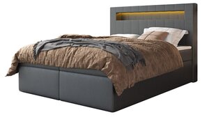 Boxbett 180 x 200 cm graphit Lederlook mit Bettkasten - ASPEN