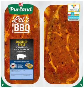 K-PURLAND Schweinenackensteak Bockbier Style, 750-g-Packg.