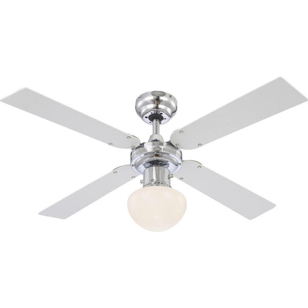 Bild 1 von GLOBO Deckenventilator 330 weiß silber Chrom H/D: ca. 41x105 cm max. 60 W